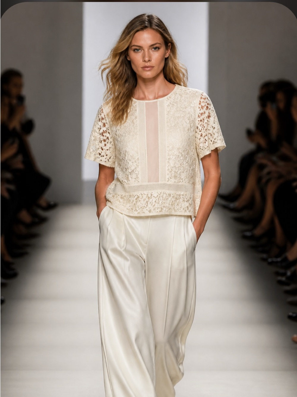Sunday in Brooklyn White Lace Short-Sleeve Blouse